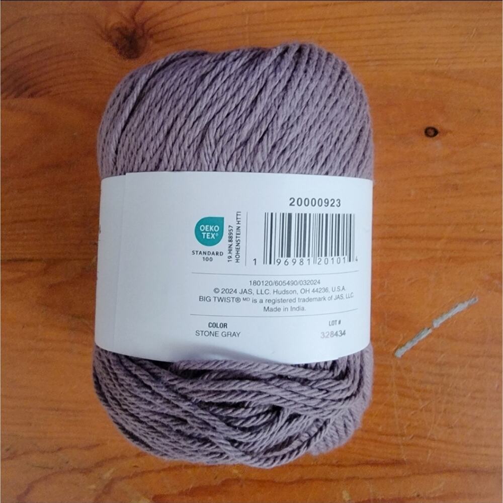 Big Twist Favorite Cotton Yarn in Stone Gray - Picture 2 of 2